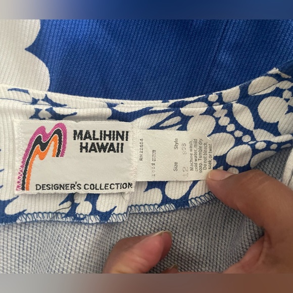 MALIHINI HAWAII Maxi Dress vintage ,designer collection 100% Cotton, adjustable - Picture 9 of 10